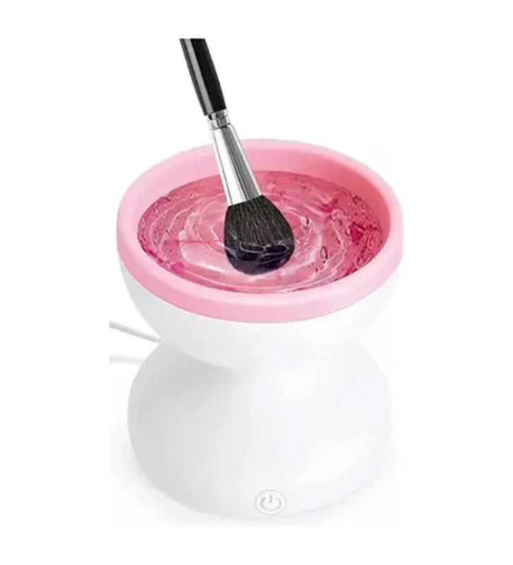 Limpiador Eléctrico de Brochas (Blanco con Rosado)