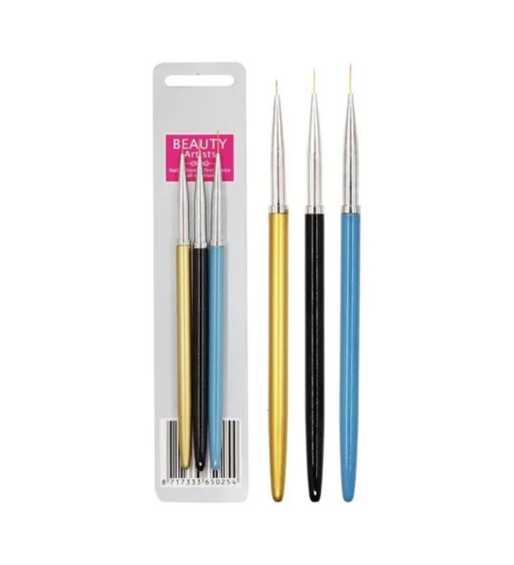 Set de Pinceles Nail Art x3